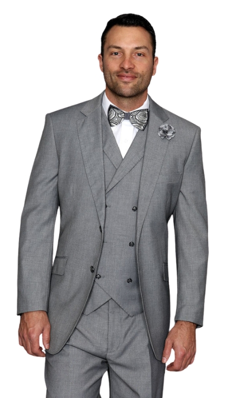 Statement MESSINA- GREY-3PC Mens Suit