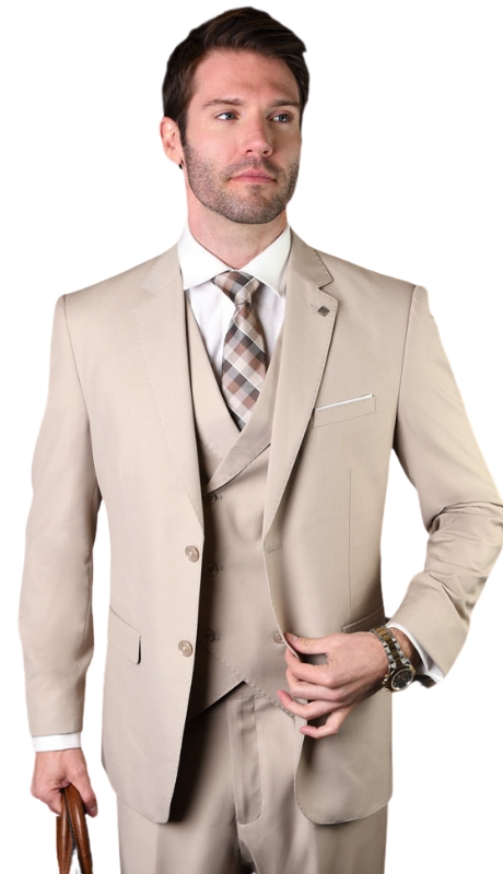 Statement MESSINA- TAN-3PC Mens Suit