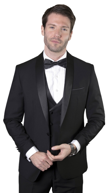 Statement MGM-BLACK-3PC Mens Suit