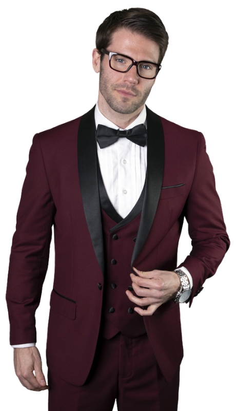 Statement MGM-BURGUNDY-3PC Mens Suit