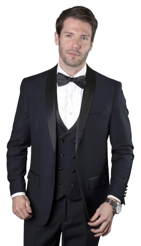 Statement MGM-NAVY-3PC Mens Suit