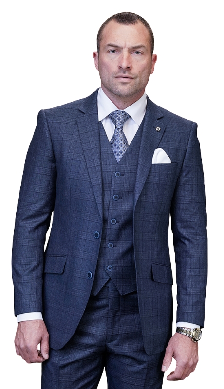 Statement PAGNOLI-INDIGO-3PC Mens Suit