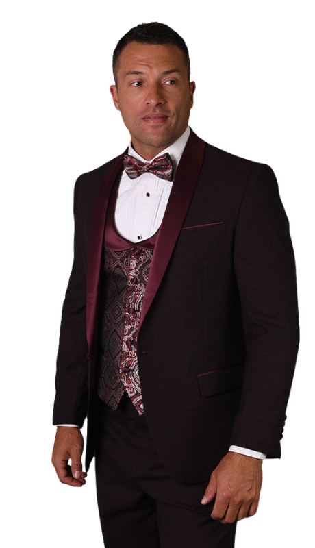 Statement PALMERO-BUR-3PC Mens Suit