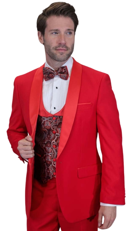 Statement PALMERO-RED-3PC Mens Suit