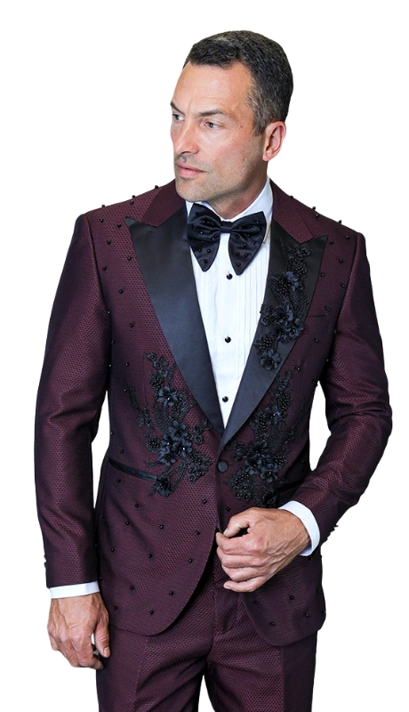Statement PERINI-BURGUNDY Mens Tuxedo