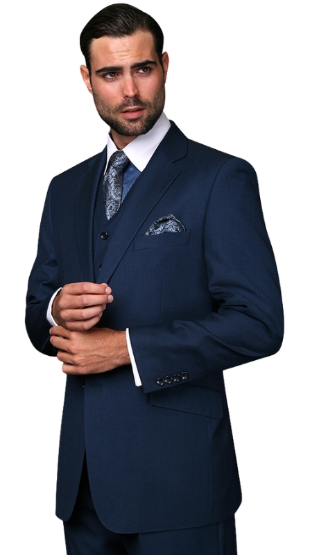 Statement TZ-100-INDIGO-3PC Mens Suit