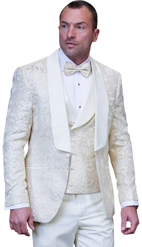 Statement TIZANO-OFF WHITE-3PC Mens Tuxedo