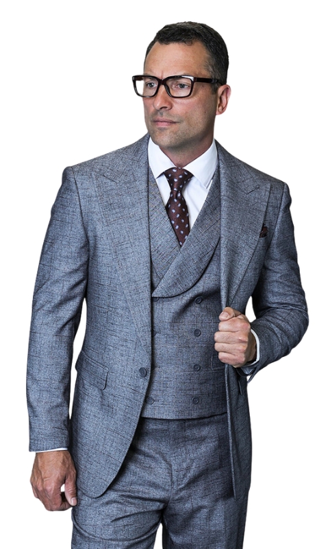 Statement VERONA- GREY-3PC Mens Suit