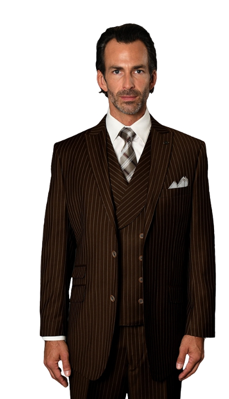 Statement ZARELLI-BROWN-3PC  Mens Suit