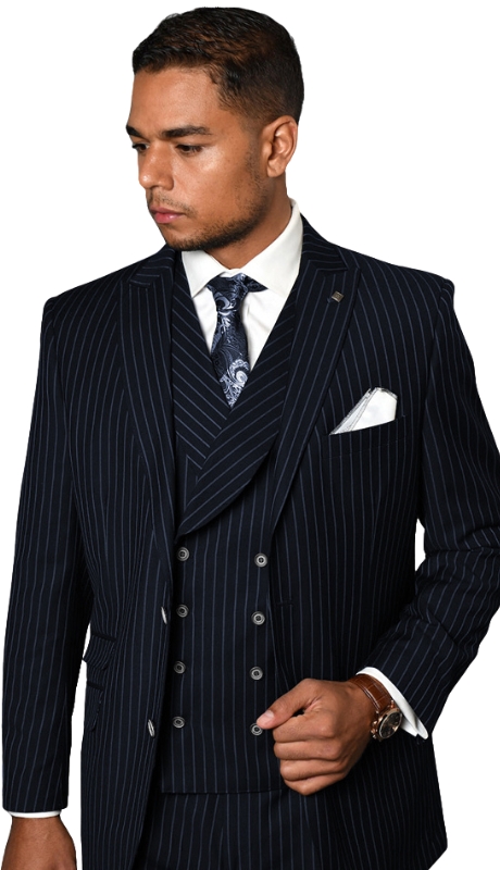 Statement ZARELLI-NAVY-3PC  Mens Suit