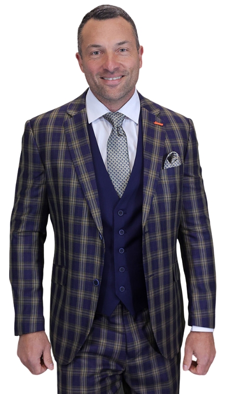 Statement ZILONI-1-MIDNIGHT-3PC Mens Suit
