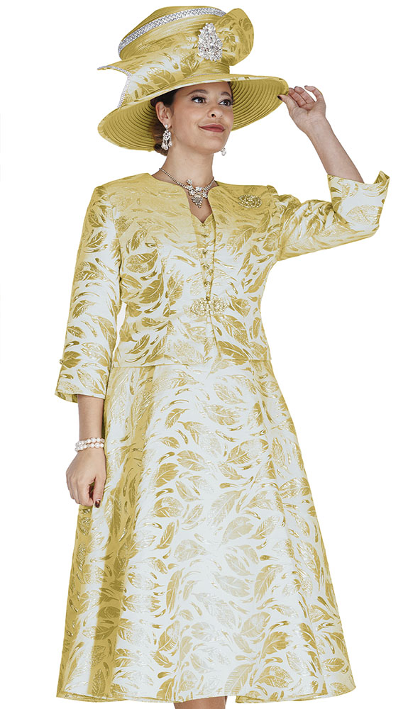 Champagne Italy 6416-GLD Ladies Church Dress Champagne Italy 6416-GLD Ladies Church Dress