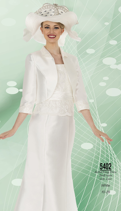 Champagne Italy 5402-WH ( 2pc PeachSkin Dress. Silk Bodice Overlay, Ruched Waist, Flared Skirt Hem )-Hat