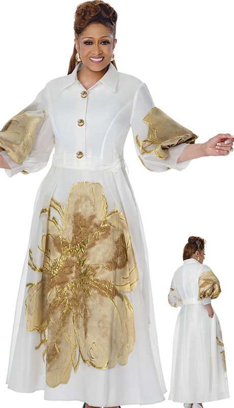 Dorinda Clark Cole 310321-WHT Church Dress