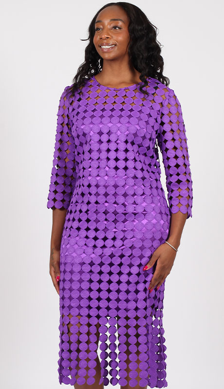 Diana Couture 9095-PUR Church Dress