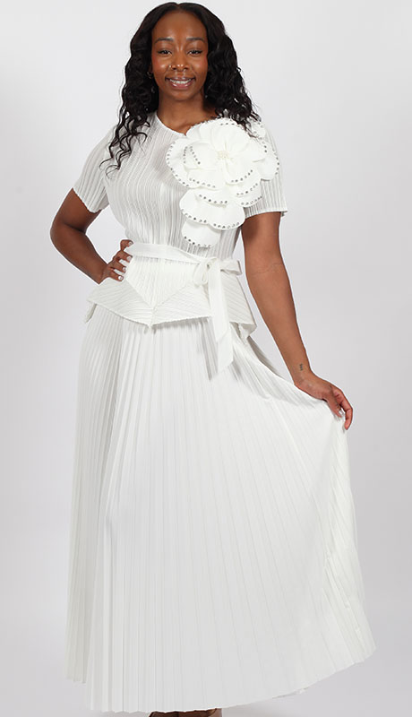 Diana Couture 99451-WHT Church Dress Diana Couture 99451-WHT Church Dress