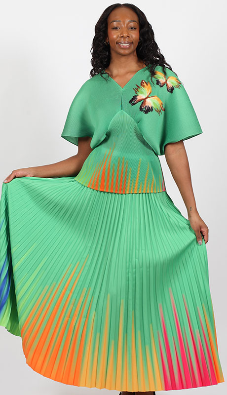 Diana Couture 8073-GRN Church Dress Diana Couture 8073-GRN Church Dress