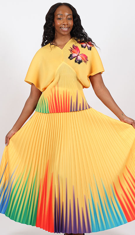 Diana Couture 8073-YLW Church Dress Diana Couture 8073-YLW Church Dress