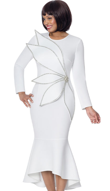 Nubiano 101071-WHT Church Dress