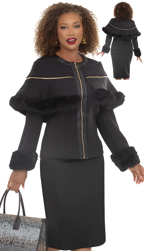 Donna Vinci 12306-BLK Ladies Church Suit Donna Vinci 12306-BLK Ladies Church Suit