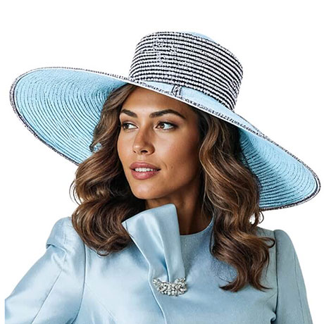 Donna Vinci H12252-WHTBL-QS Church Hat