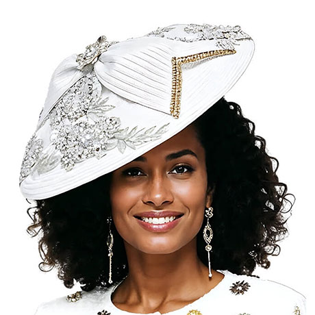 Donna Vinci H13459-WHT-QS Church Hat