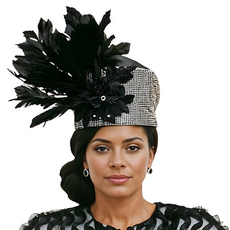 Donna Vinci H12265-BLK-IH Church Hat