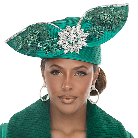 Donna Vinci H12308-GRN-IH Church Hat