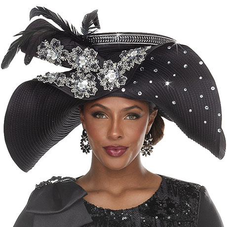 Donna VInci H12276-BLK-IH Church Hat