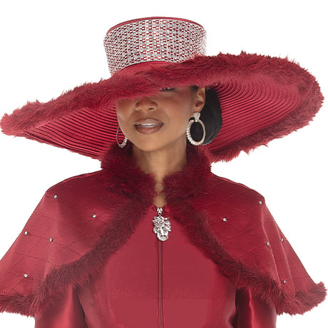 Donna Vinci H12240-BUR-IH Church Hat