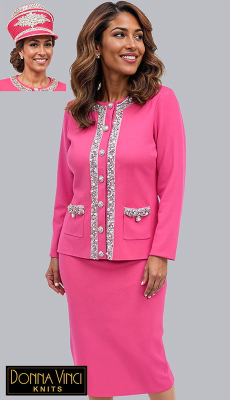 Donna Vinci Knit 13468-HTP Womens Church Suit