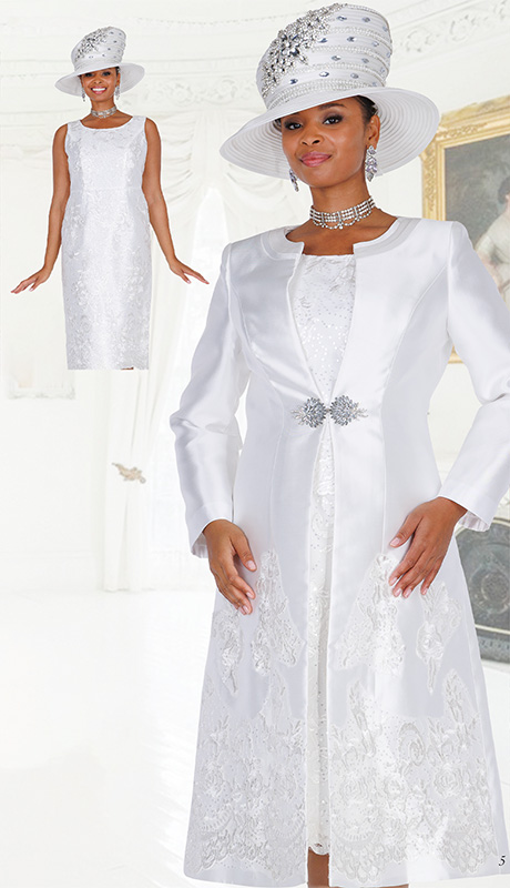 Elite Champagne 6461-WHT Church Suit