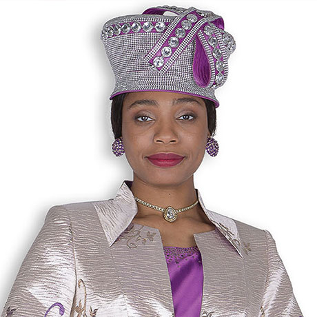 Champagne Italy H6352-PUR-QS Church Hat