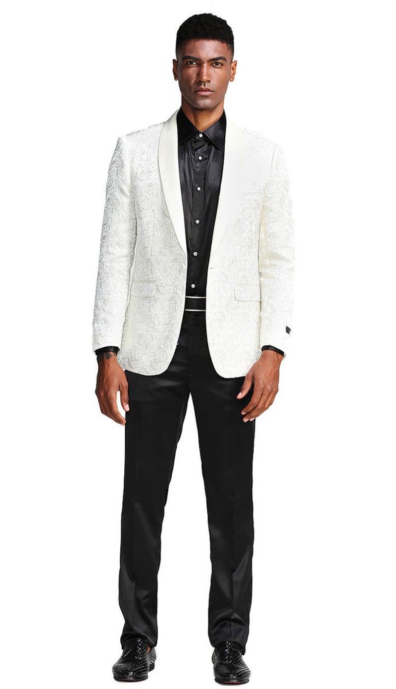 MJ291S-01 ( 1pc Mens One Button Satin Shawl Collar Paisley Pattern Jacket With One Chest Pocket ) MJ291S-01 ( 1pc Mens One Button Satin Shawl Collar Paisley Pattern Jacket With One Chest Pocket )