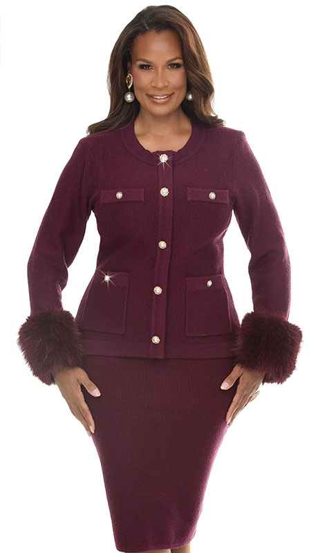 Donna Vinci Knit 13470-PLM Womens Church Suit