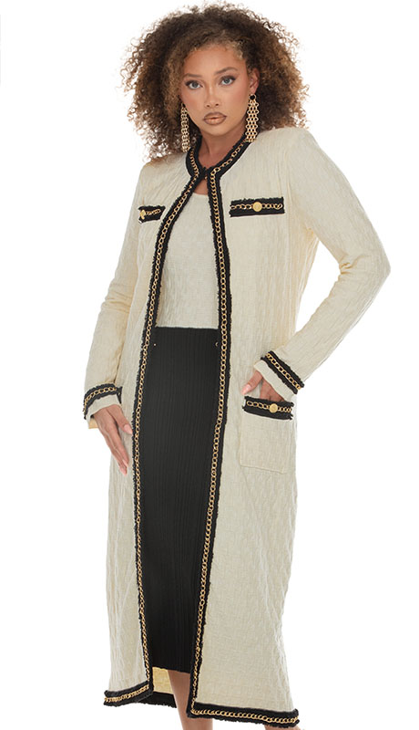 Donna Vinci Knit 13475-CRM Womens Church Dress