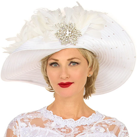 Giovanna HR22158-WHT Church Hat Giovanna HR22158-WHT Church Hat