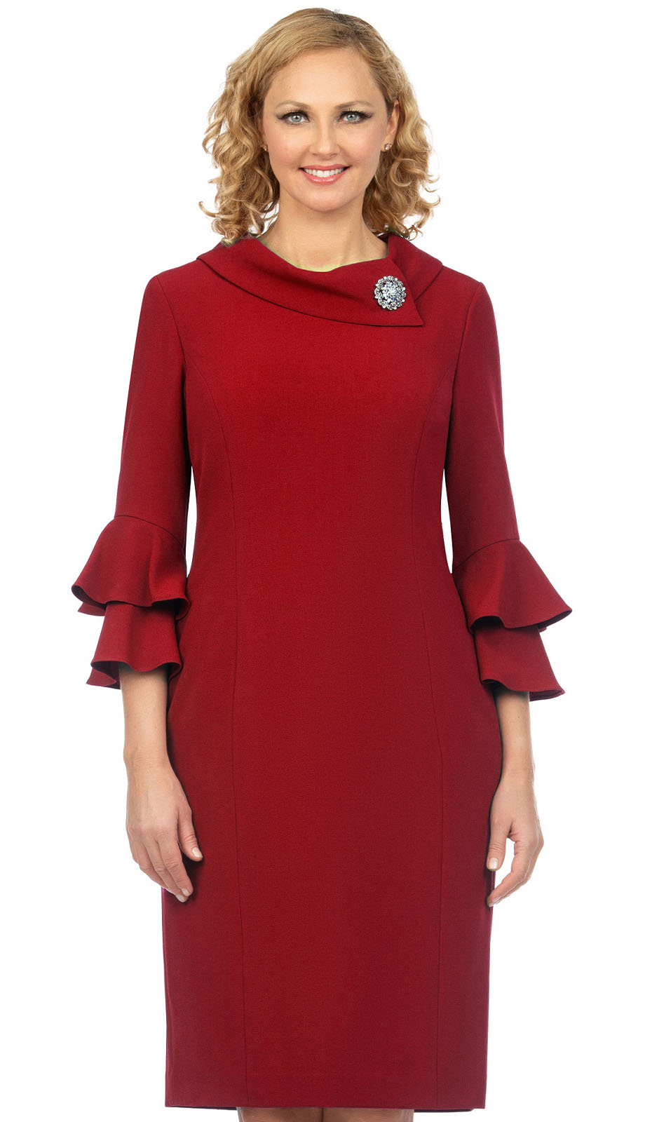 Giovanna D1529WHT ( 1pc Lace Ladies Church Dress With Elegant