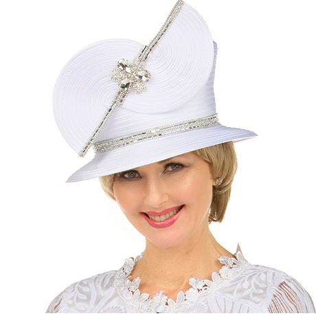 Giovanna HG22168-WHT Church Hat