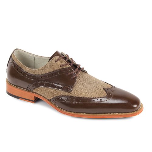 Giovanni Leather Dress Shoes-NICO-CHBRN/BRN