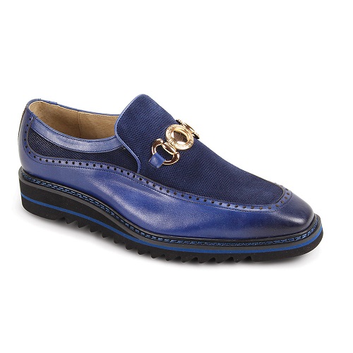 Giovanni Leather Dress Shoes-ROGER-BLUE