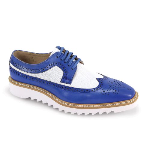 Giovanni Leather Dress Shoes-TONE-BLUE-WHITE