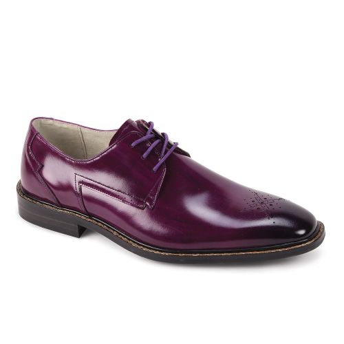 Giovanni Leather Dress Shoes-TOBY-PURPLE