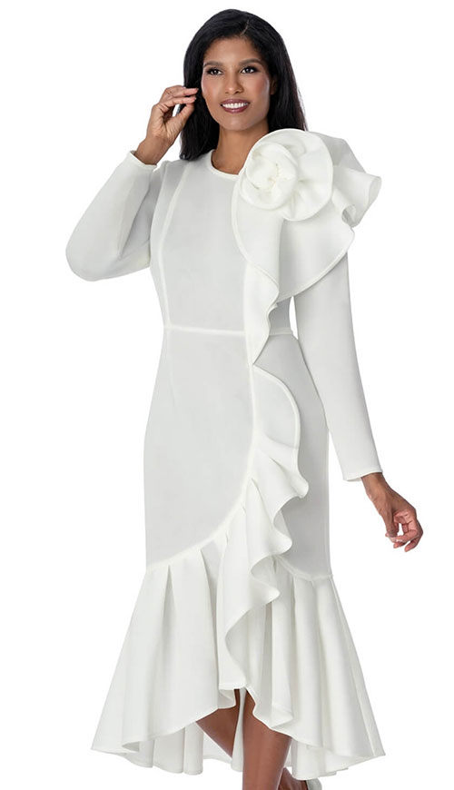 Nubiano 100881-WHT-QS Church Dress