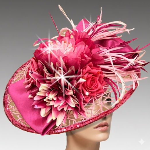 Honeycomb FA3140-Fuchsia Church Fascinator