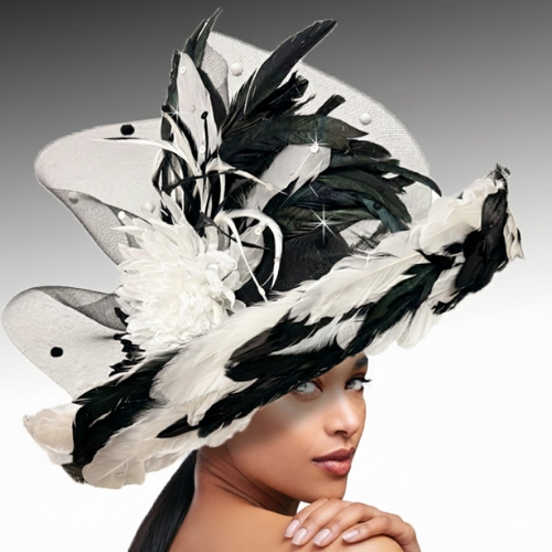 Church Hat 3464 STARLING-Black-White
