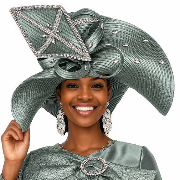 Champagne Italy H6206-SAG-QS Church Hat