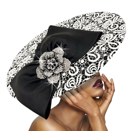 Church Hat 3516 Divine-BLACK-WHITE