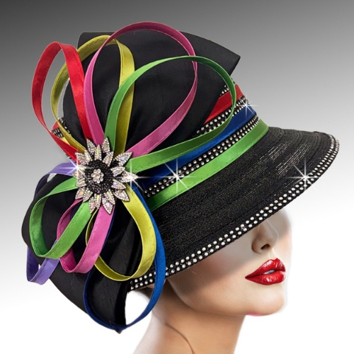 Church Hat 3534 MINOU Bucket-Black Multi