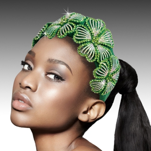 FA3541 Indira Headband Fascinator-Green